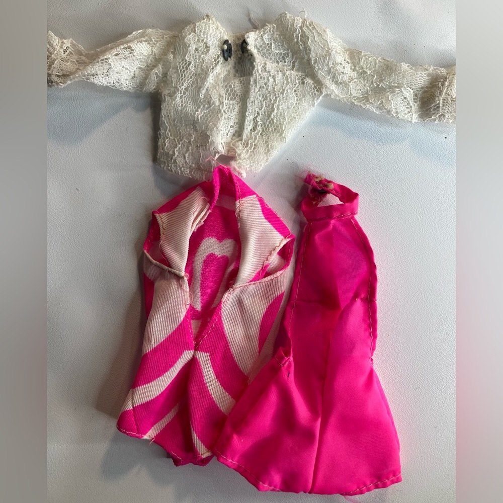 Barbie Vintage Fashion doll pink rompers lot snap